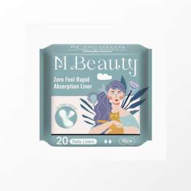 M Beauty Zero Feel Rapid Absorption Liner 20 Daily Liners 15cm